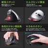 Sanwa Direct Ergonomic Mouse, Wireless, Rechargeable, Quiet, 5 Buttons, Blue LED, Tendonitis Prevention, Red, 400-MA127R