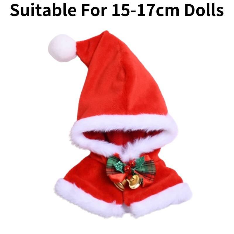 

Red Bow Christmas Shawl Plush Pendant Clothing Clothes Ornament No Dolls