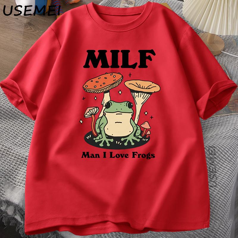 

Retro Frog Tshirt Funny MILF Froggy T Shirt Cottagecore Froggy Tshirt Toad Frog Lover Tees Unisex Clothing Tees Short Sleeve XL