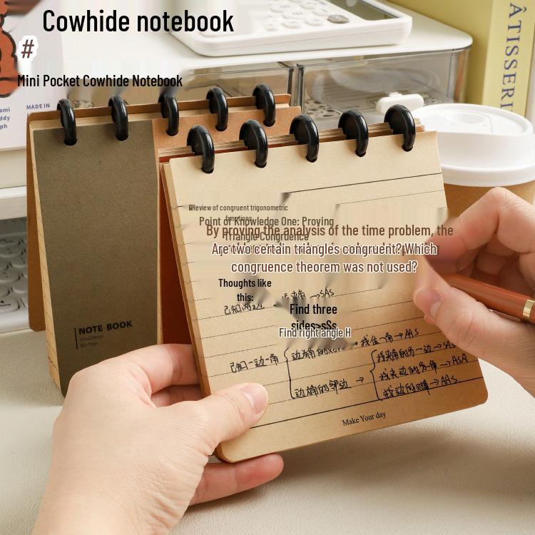 Retro Mushroom Pocketbook: Loose-leaf Cowhide Mini Notepad