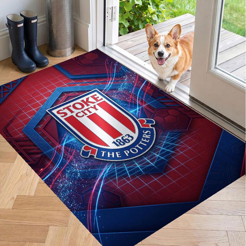 Soft Floor Carpet Stoke City Football Pattern Area Rug Decorative Mat For Home Room Decoration