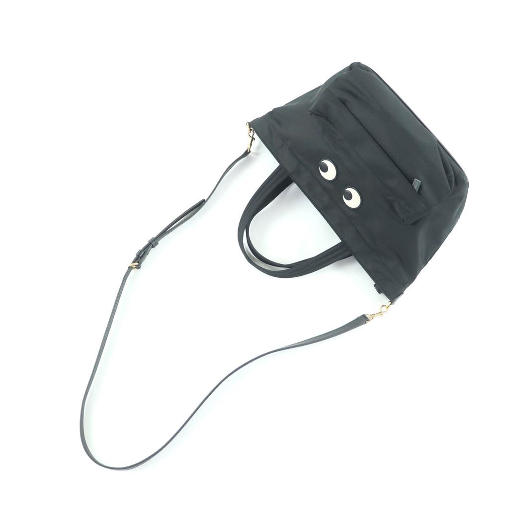 Excellent ANYA HINDMARCH  Handbag E/W TOTE MINI EYES Black Nylon Women Used