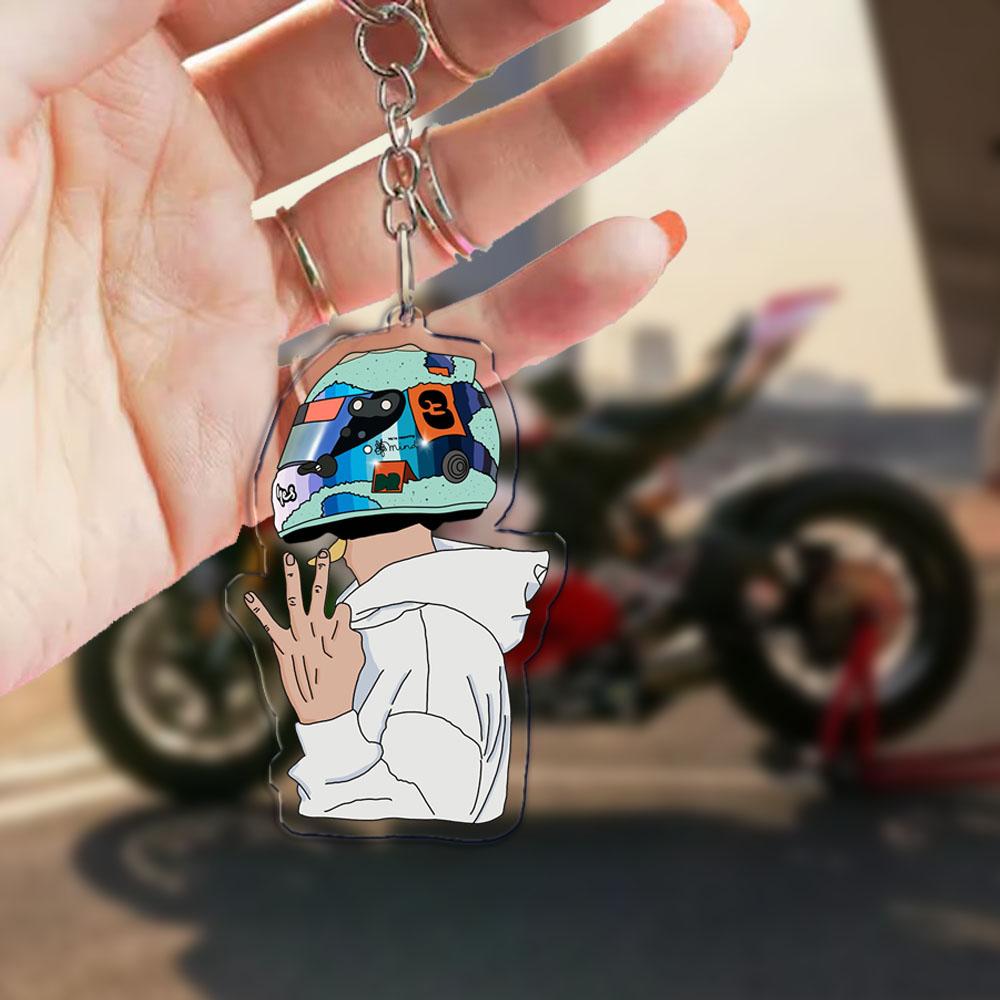 Fast Furious Rennmotorrad Schlüsselanhänger für Zubehör Tasche Fahrradhelm Fahrer Anhänger Schlüsselkette Schlüsselring Schmuck Fans Geschenk