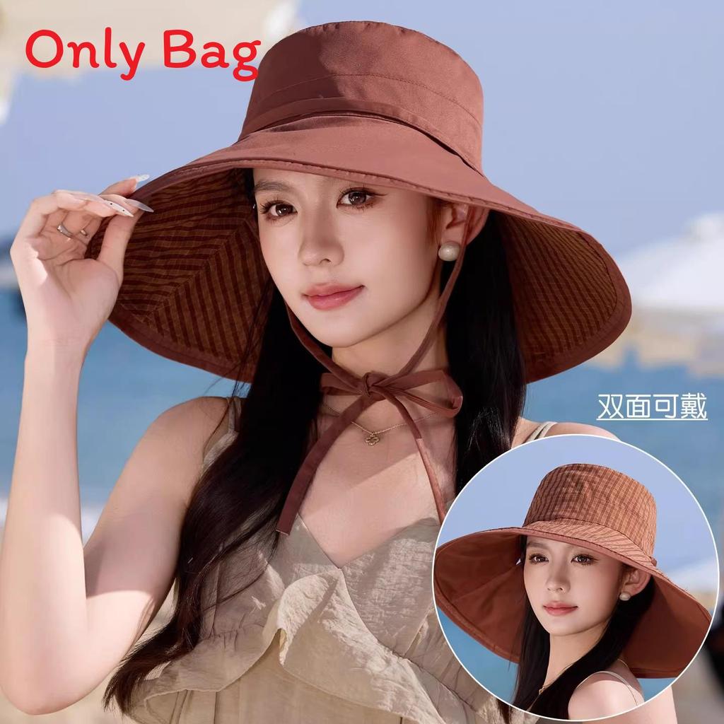 Uv Protection Bucket Hat For Women With Large Brim Sun Shield Summer Beach Outdoor Accessory