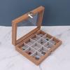 Glass Lid Wooden Jewelry Box Velvet Jewelry Display Tray Ring Case Jewelry Organizer  Women Gift