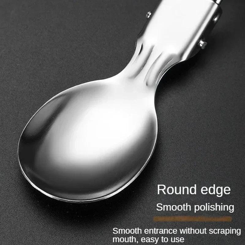 1/3PC Mini Portable Outdoor Spoon Fork Tableware Camping Stainless Steel Cutlery Set for Hiking Outdoor Camping Cooking Supplies