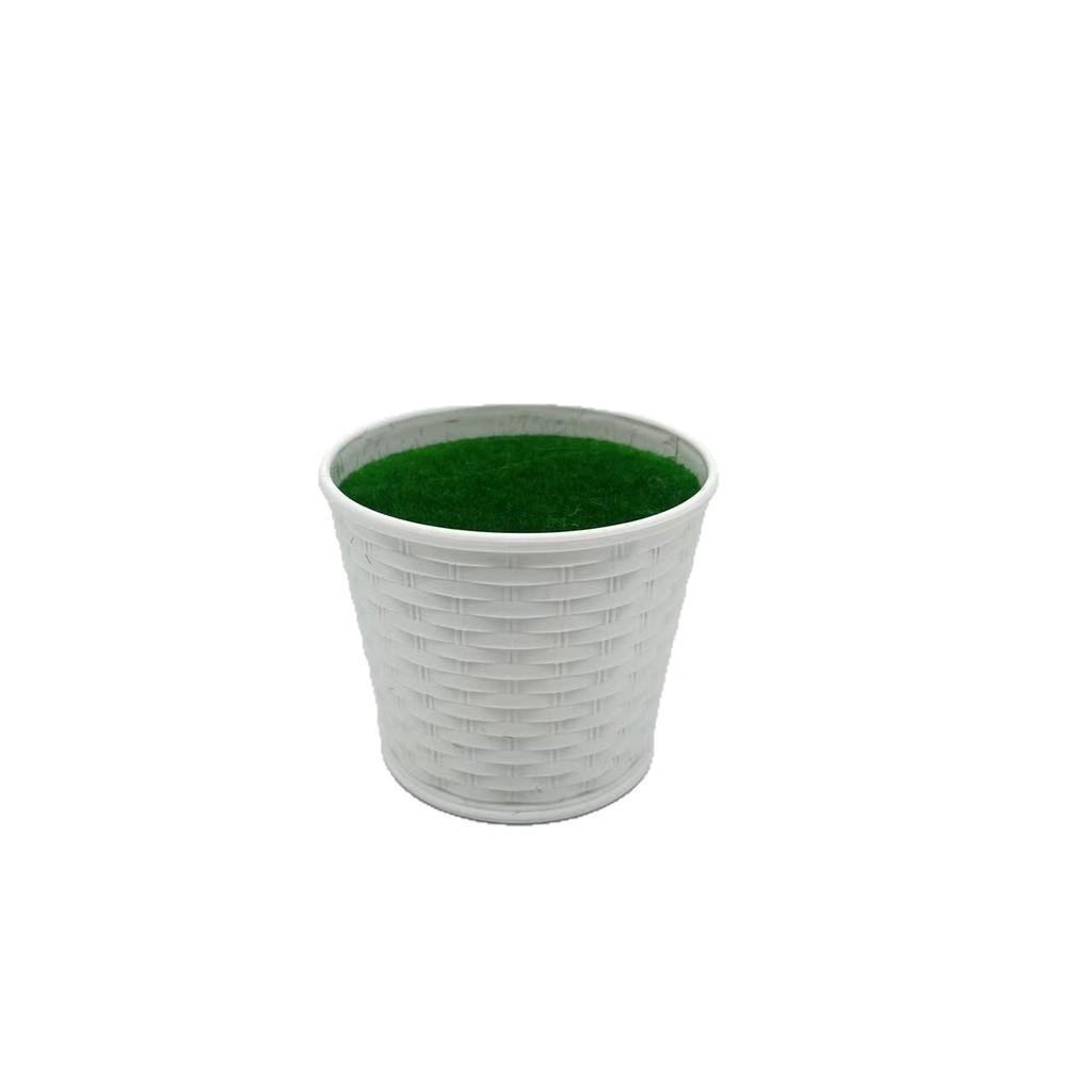 

Artificial Plant Pot With Wicker Design For Home Garden Decor