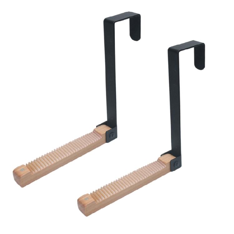 Multipurpose Over Door Hooks Foldable Wood Hanger With Nonslip Strips Space Saving Drying Rack For Bedroom Bathroom