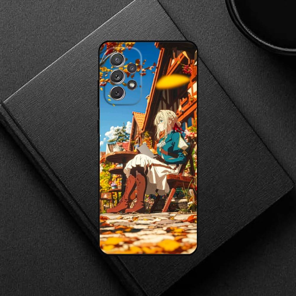 Anime V-Violet evergarden Phone Case For Samsung S25,S24,S21,S22,S23,S30,Ultra,S20,Plus,Soft Silicone Black Cover