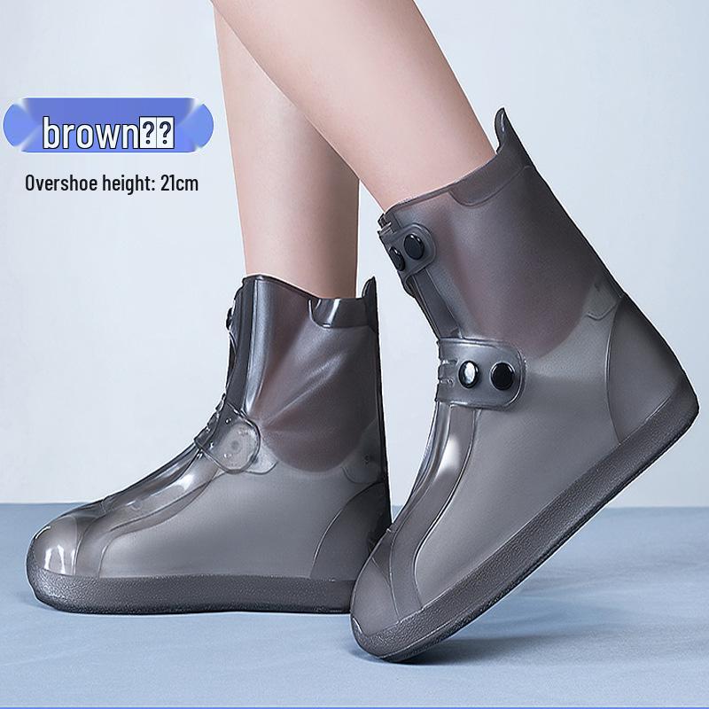 Wiederverwendbare Wasserdichte Silikon Anti-Rutsch Regenschuhüberzieher, Abriebfester High-Top Schutz für Damen und Kinder
