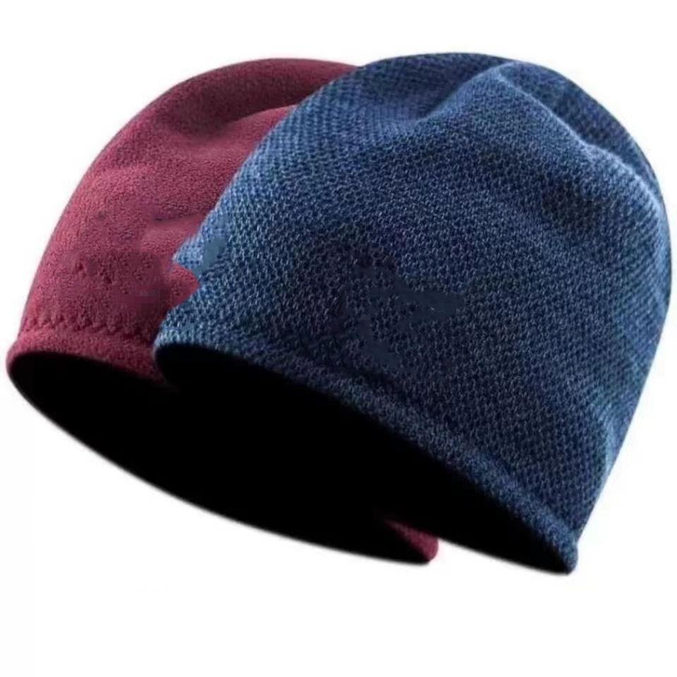Outdoor Autumn Winter Warm Knit Double-Sided Threaded Fleece Cold Hat for Men and Women