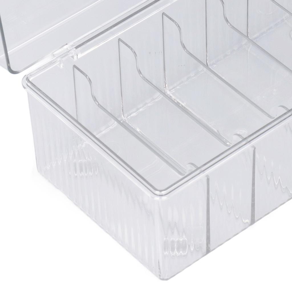Lash Extension Organizers Storage 6 Compartments Dust Proof Lid Clear Lash Extension Supplies Organizer for Beauty Salon
