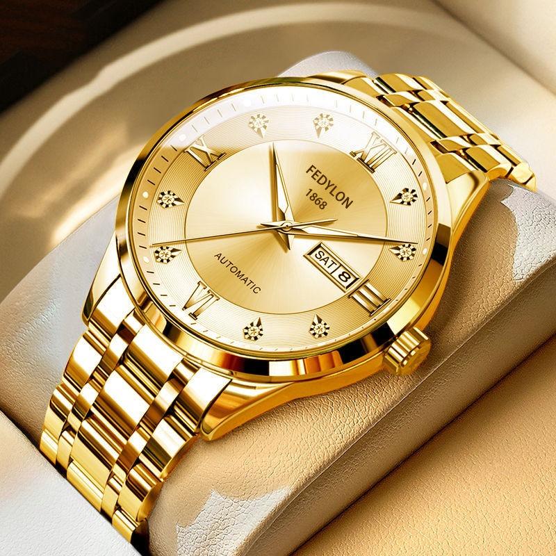 Fatilon watch men's new waterproof business mechanical wind men's watch steel belt famous watch quartz watch