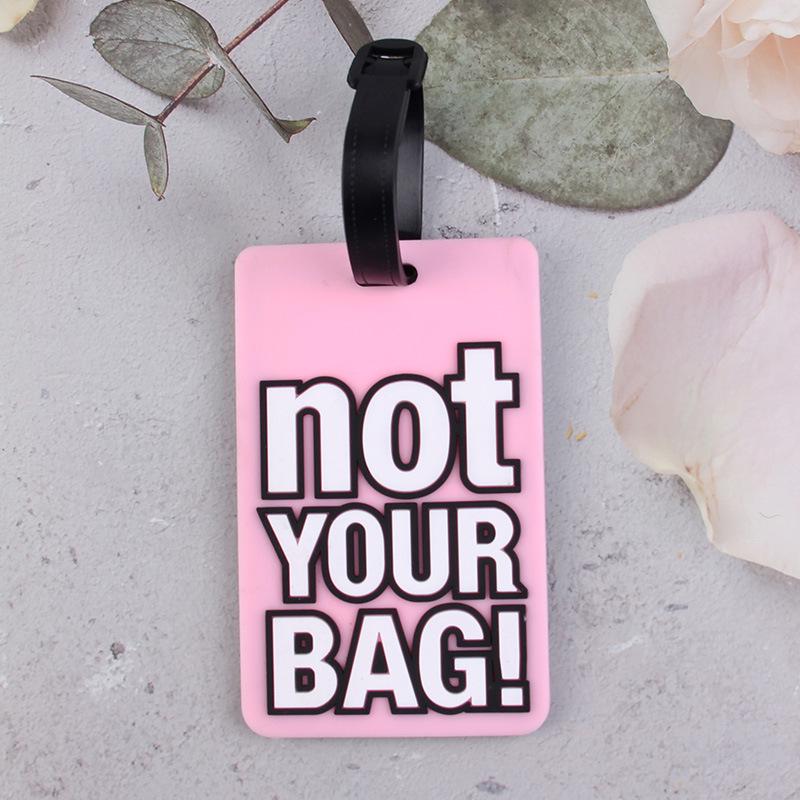3D Letter PVC Luggage Tag with Boarding Pass Lanyard for Suitcases