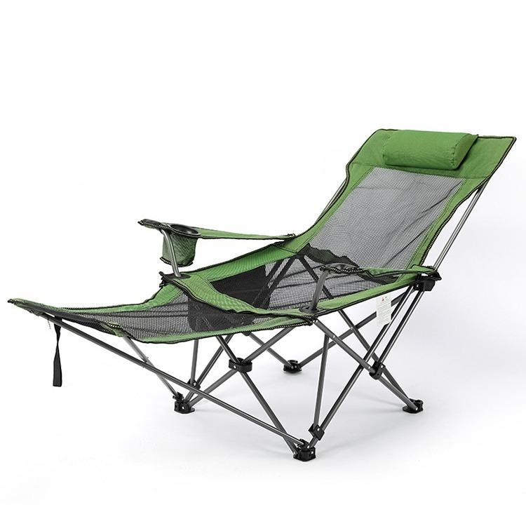 Camping Lounge Chair, Portable Reclining Camping Chair, Folding Camping Chair with Footrest,Headrest & Storage Bag