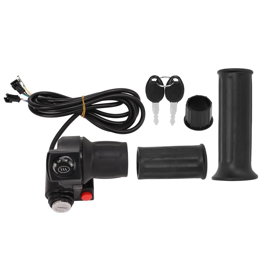 Elektrisk Sykkel Gasshåndtak 4 Lys Halvlås Hastighet Vri Gasshåndtak med Nøkler for 48V