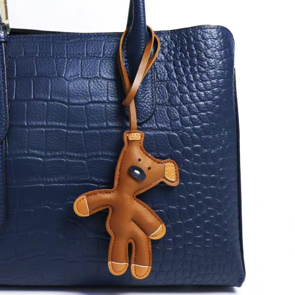 Mini Teddy Bear Keychain, Faux Leather Animal Keychain, Hanging Decoration Backpack, Handbag Hanging Decoration, Korean Version Bag Pendant