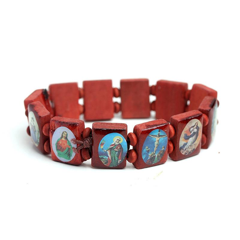Natural Wood Cross Jewelry Bracelet