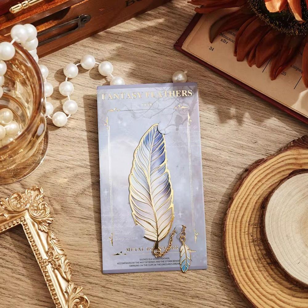 4Pcs Creative Metal Feather Bookmark Vintage Decorative Bookmark  Office Reading
