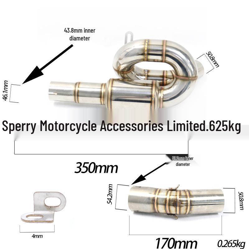 Qianjiang Motorcycle Chase 600 Mid-Section Dual Exit Exhaust Swirl with Drum
