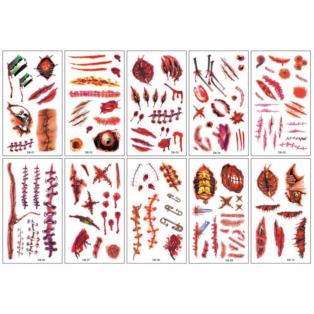 

Для детей и взрослых, татуировки водостойкие для украшения вечеринок, Хэллоуин, временные татуировки, безопасные, нежные для кожи