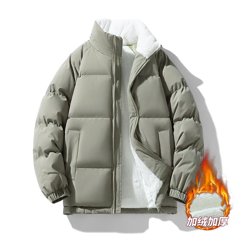 Couple Jackets, Men's and Women's High-end Lambswool Stand-up Collar Cotton Clothes, Niche Style Couple Clothing Trendy Padded Clothes