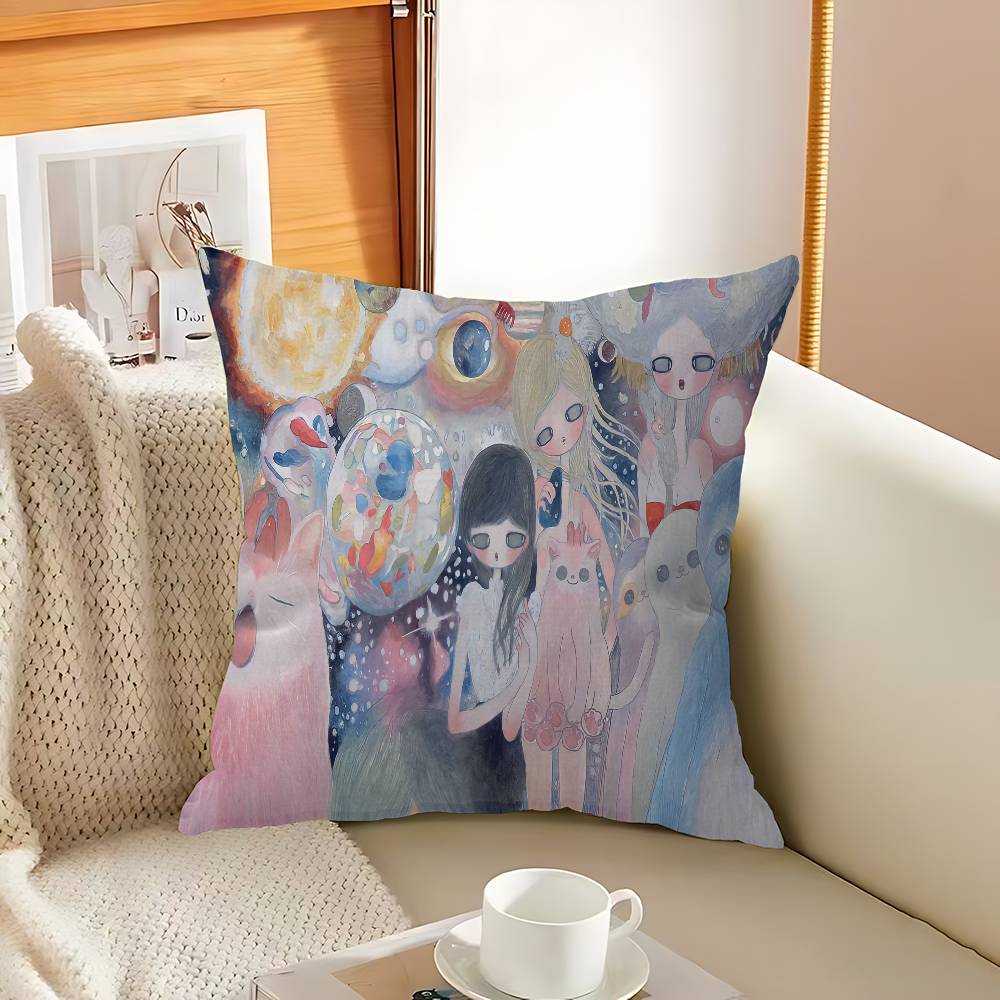 A-Aya T-Takano Art Cushion Cover Inches Farmhouse Decor Home Throw Pillow Covers for Couch Decorations