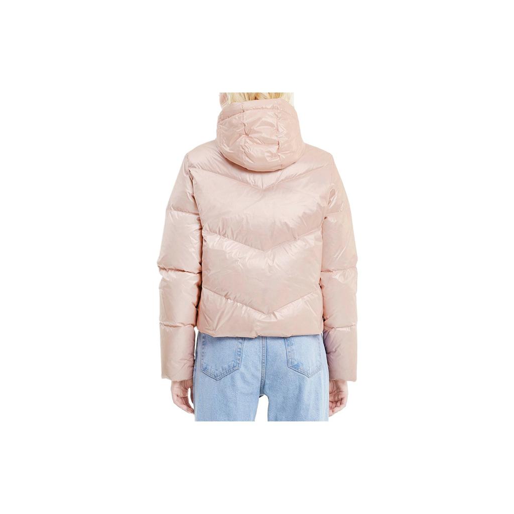 Puma Classics Shine Down Logo Hooded Down Jacket Women Outerwear Pink 599144-15