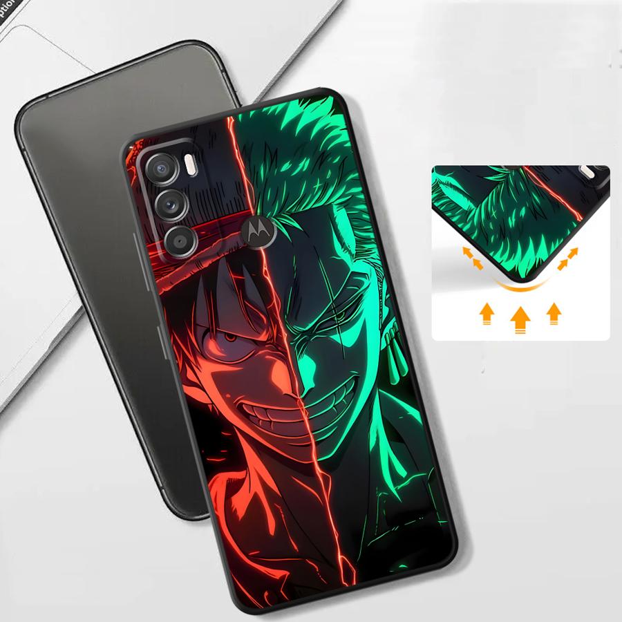 Cartoon One Piece Collage Zoro Case for Motorola Moto G52 G60 G51 G73 G32 G50 G72 G60s G53 G30 Edge 20 Pro 30 Lite G71 G22