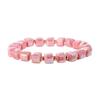 Elegant Small Sugar Cubes Bracelets Glossy Colorful Hand Chains Simple Crystal Glass Chain  Girls