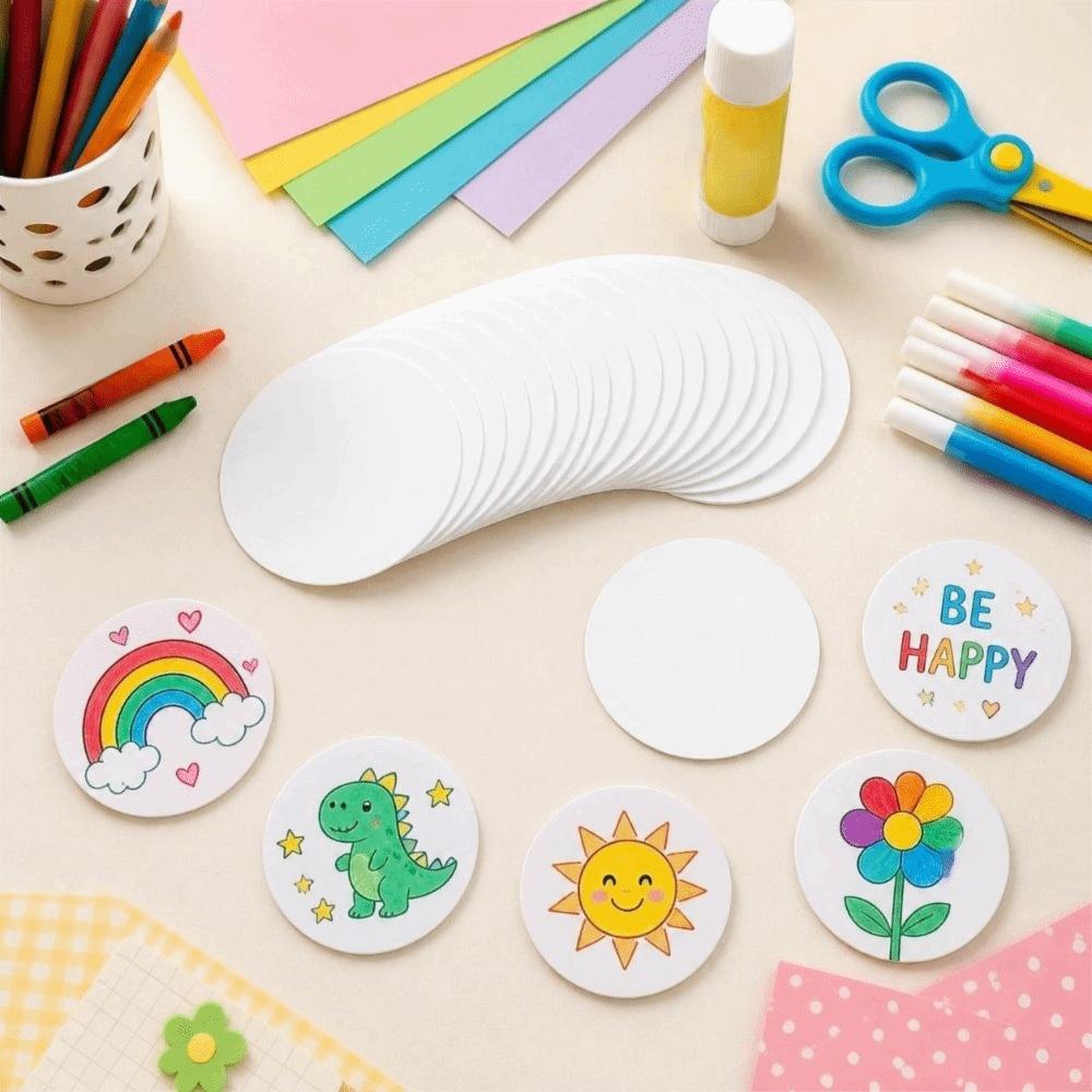 100pcs Button Badge Blank Paper DIY Badge Making Paper Round Photo Printer Paper For DIY Lovers