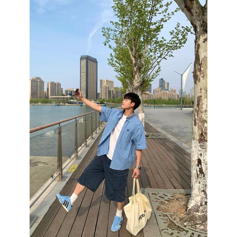 SNIPESITE Summer American Retro Washed Old Multi-pocket Pleated Loose Casual Seven-point Shorts
