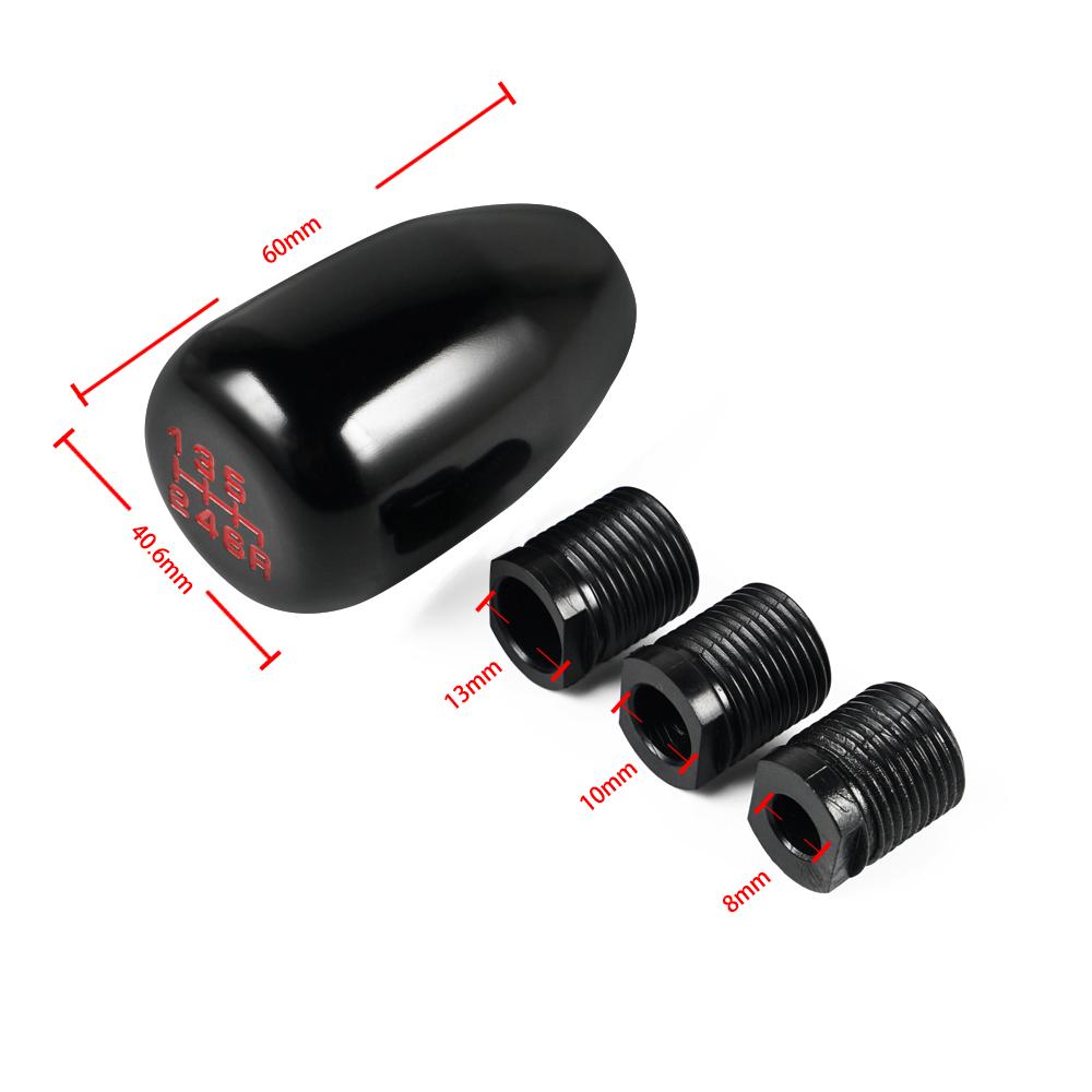 Universal 6 Speed Gear Shift Knob with 8mm & 10mm & 12mm Adapters, Universal for Honda Civic, for Acura RSX