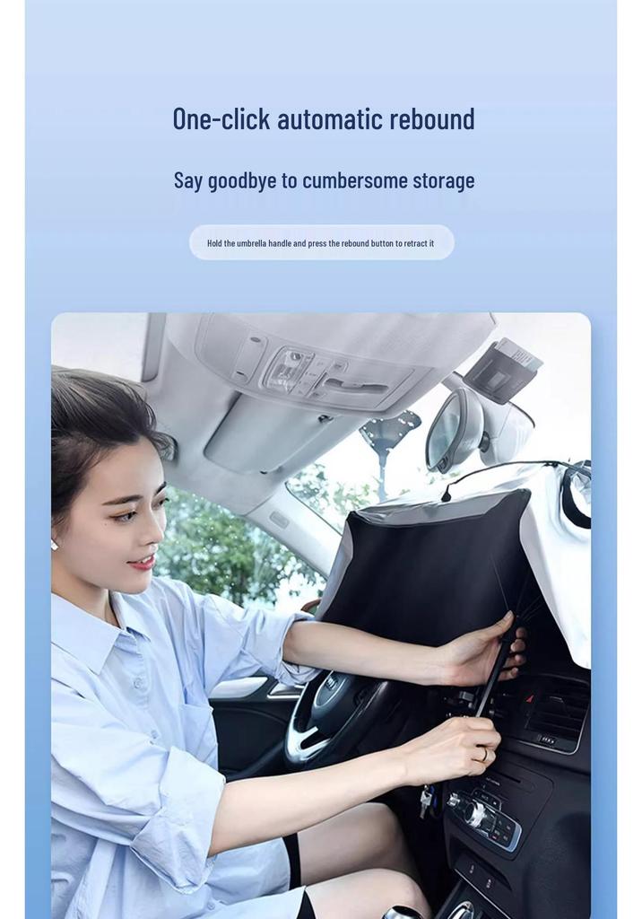 Retractable Car Sunshade Umbrella: UV Protection & Heat Insulation for Windshield