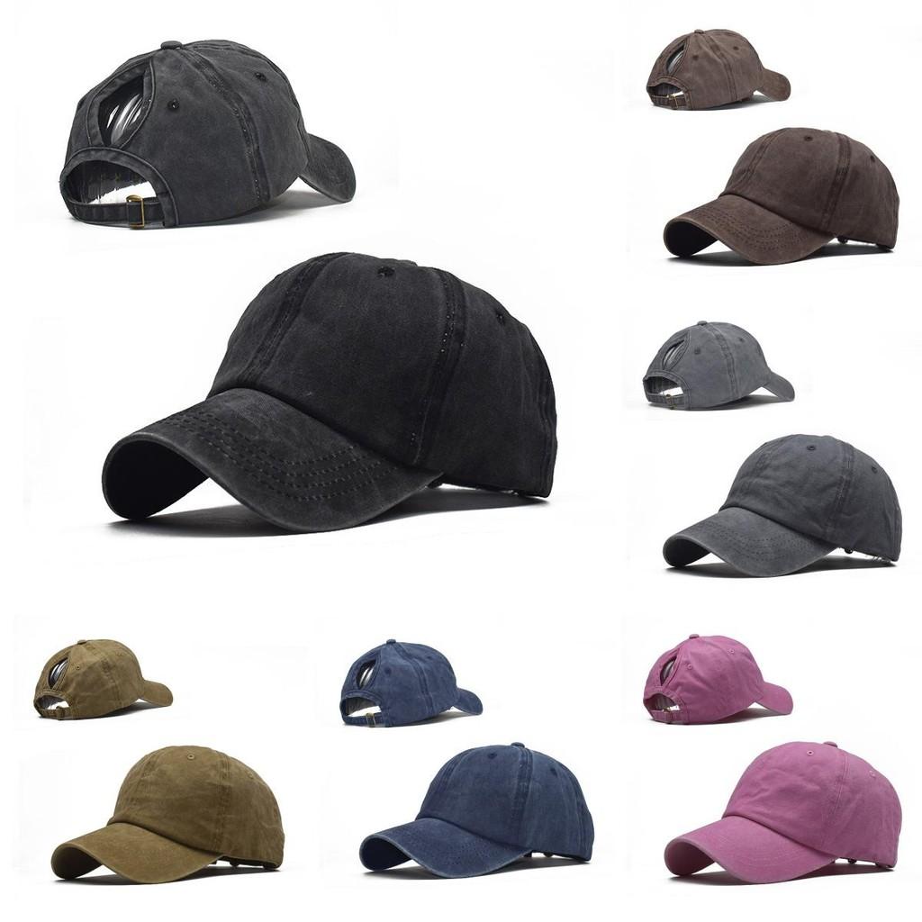 Solid Simple Color Women Casual Sun Shading Cotton Baseball Cap Outdoor For