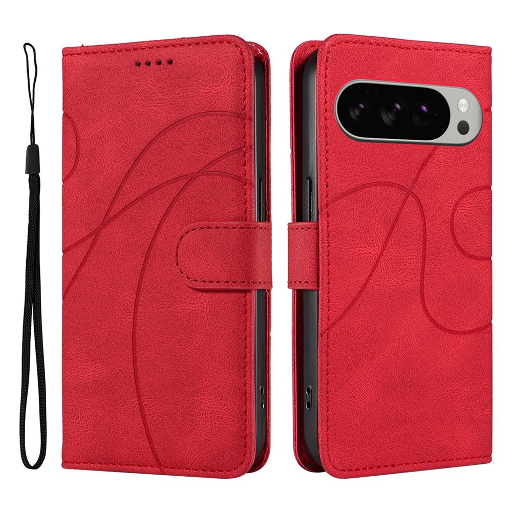 Magnetic Leather Wallet Case for Google Pixel 10 9 9A 8 8A 7 7A 6 6A Pro XL 5G Phone Flip Cover Kickstand Curve Line Shockproof