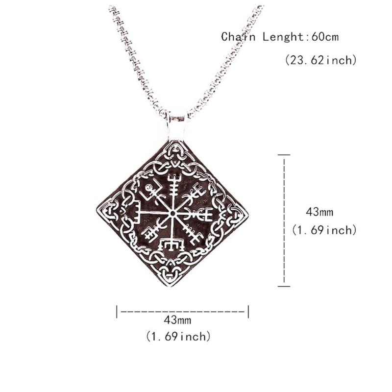 Nordic Charm Compass Pendant Necklace Lightweight Stainless Steel Chain With Ancient Symbolic Meaning For Daily Wear