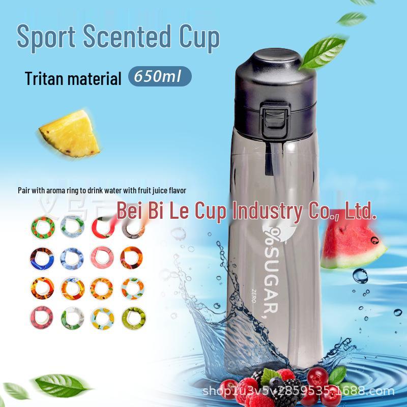 High-Capacity Flavored Tritan Water Bottle Set with Aroma Ring - Heat Resistant and In Stock