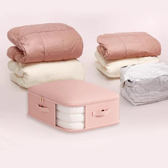 Comforter Storage Bag Zipper Compression Clear Window And Bag with Carry Handles Space Saver Organizer