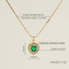 European American Ins Style Double-layer Zircon Titanium Steel Luxury Square Pendant Light Sporty Unisex 18K Gold Necklace