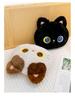 Genuine Snot Bear Black Cat Plush Hugging Pillow - Cute Lumbar Support Doll