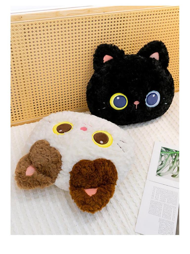 Genuine Snot Bear Black Cat Plush Hugging Pillow - Cute Lumbar Support Doll