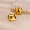 Stainless Steel Square Earrings For Women Gold Color Vintage Geometric Stud Piercing Earring New Party Wedding Jewelry Gift
