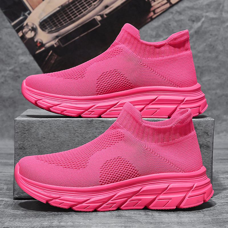 Green Cheap Knitted Man Sneakers Couple Size 35-46 Lightweight Men's Casual Sneakers Slip-on Comfortable Running Shoes For Men