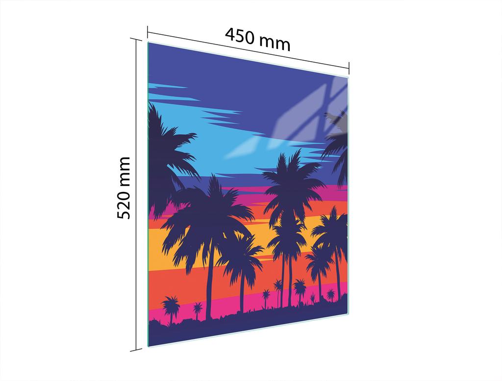 TABLA DE CORTAR DE CRISTAL 45x52 PALMERAS