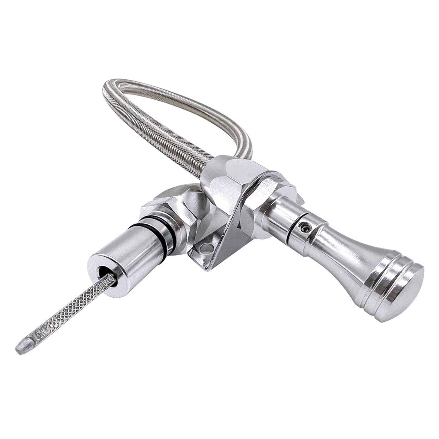 HAHAHA TH700R4 4L60E 4L80E Firewall Mounted Trans FLEXABLE Dipstick Compatible With GM/Chevy Silver