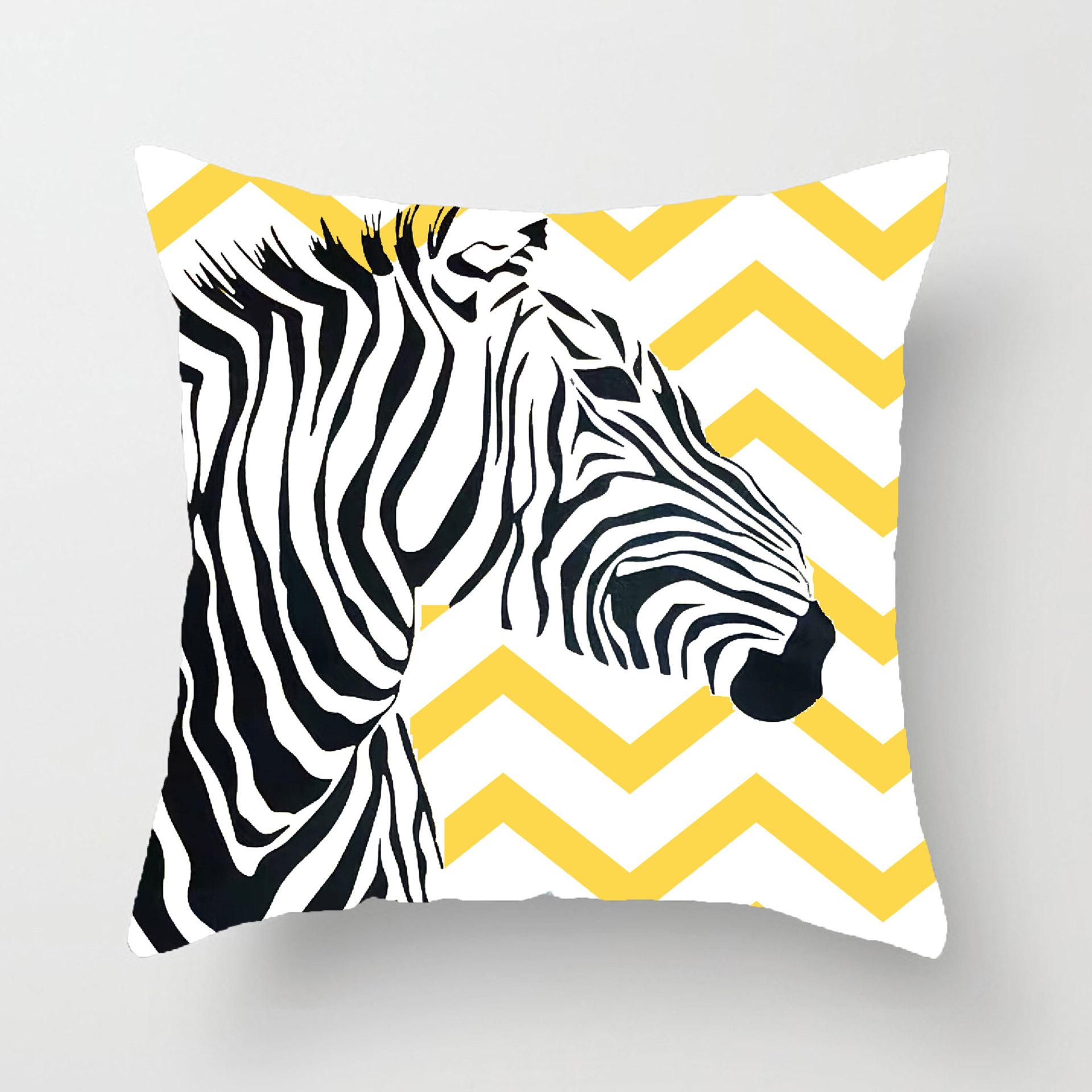 Желтая скандинавская подушка Серая наволочка для диванной подушки Подушка для модельного дома Подушка для дивана в гостиной Геометрическая теплая желтая наволочка 45x45cm double-sided pattern