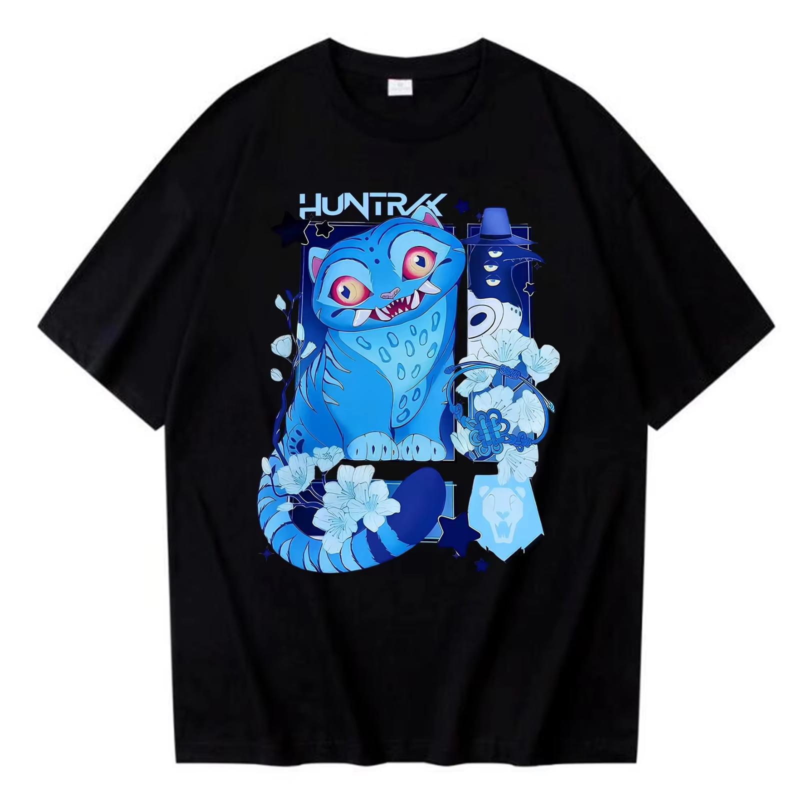 

Autumn and Winter Men s KPop Blue Tiger T Shirts Pure Cotton Clothes Novelty Short Sleeve Round Collar Tees Gift Idea T-Shirts 4XL