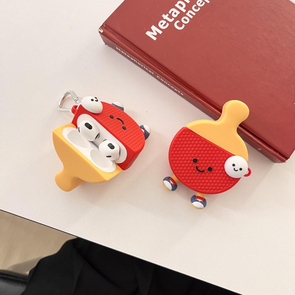 Cute Bingping racket airpods4 Apple Bluetooth headset case pro2 3rd generation cartoon protective case for trendy women
