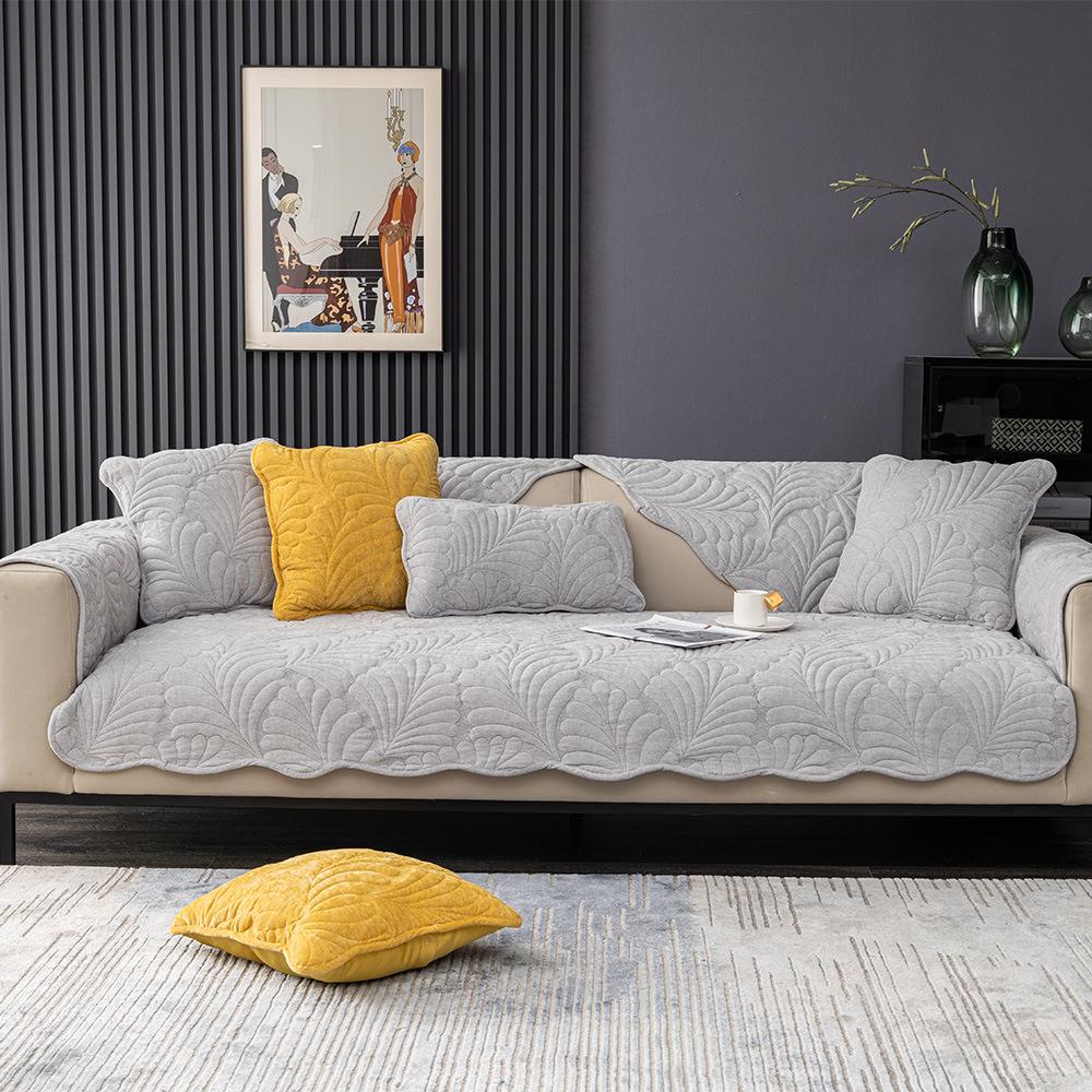 Four Seasons Universal Embroidered Sofa Cushion Chenille Non-Slip Seat Cushions Simple Combination Sofa Cover Cover Cloth